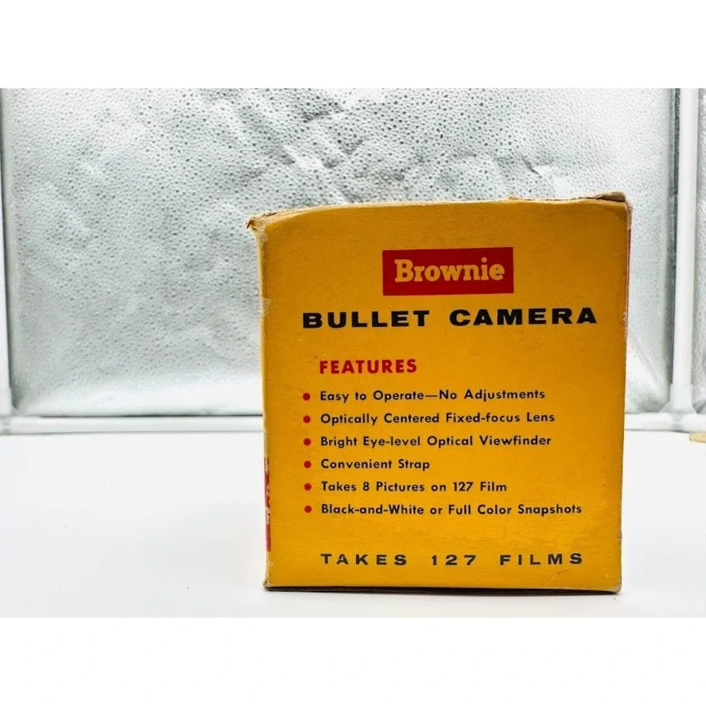 VTG 1959 Brownie Bullet Kodak Camera No 26 Black Original Box‎ Instructions USA